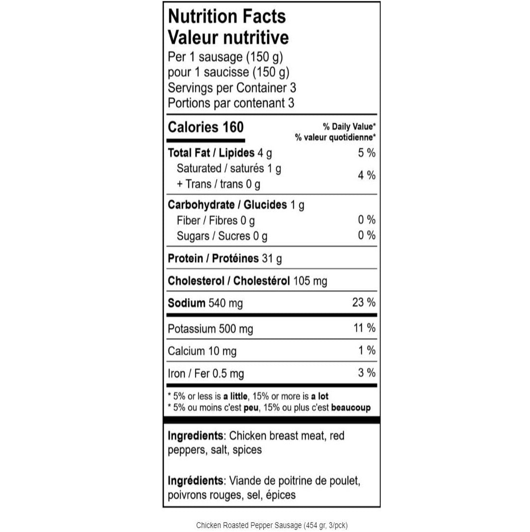 Meadow Creek Chicken Roast Red Pepper Sausage 454g (3 x 151g)