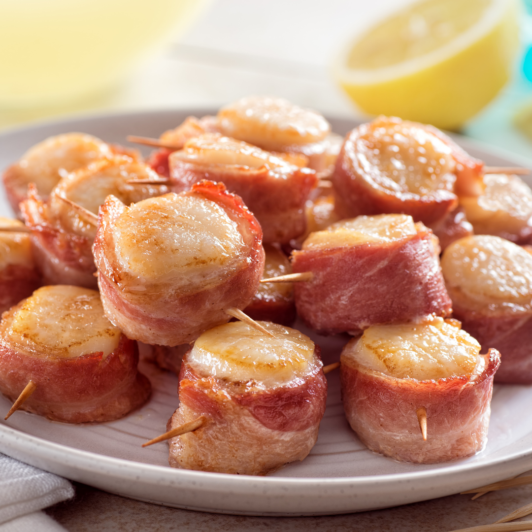 Scallops -Bacon Wrapped Scallops (1 lb)