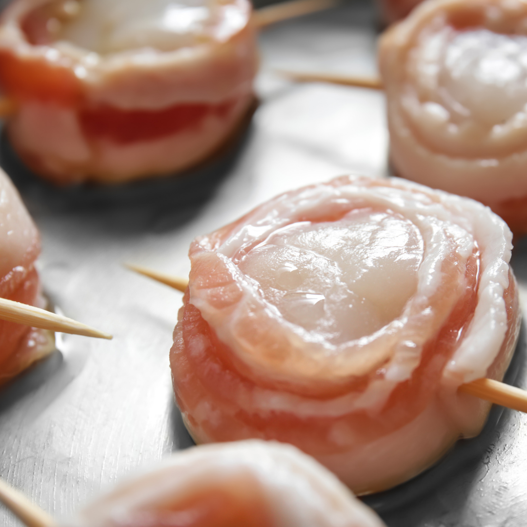 Scallops -Bacon Wrapped Scallops (1 lb)